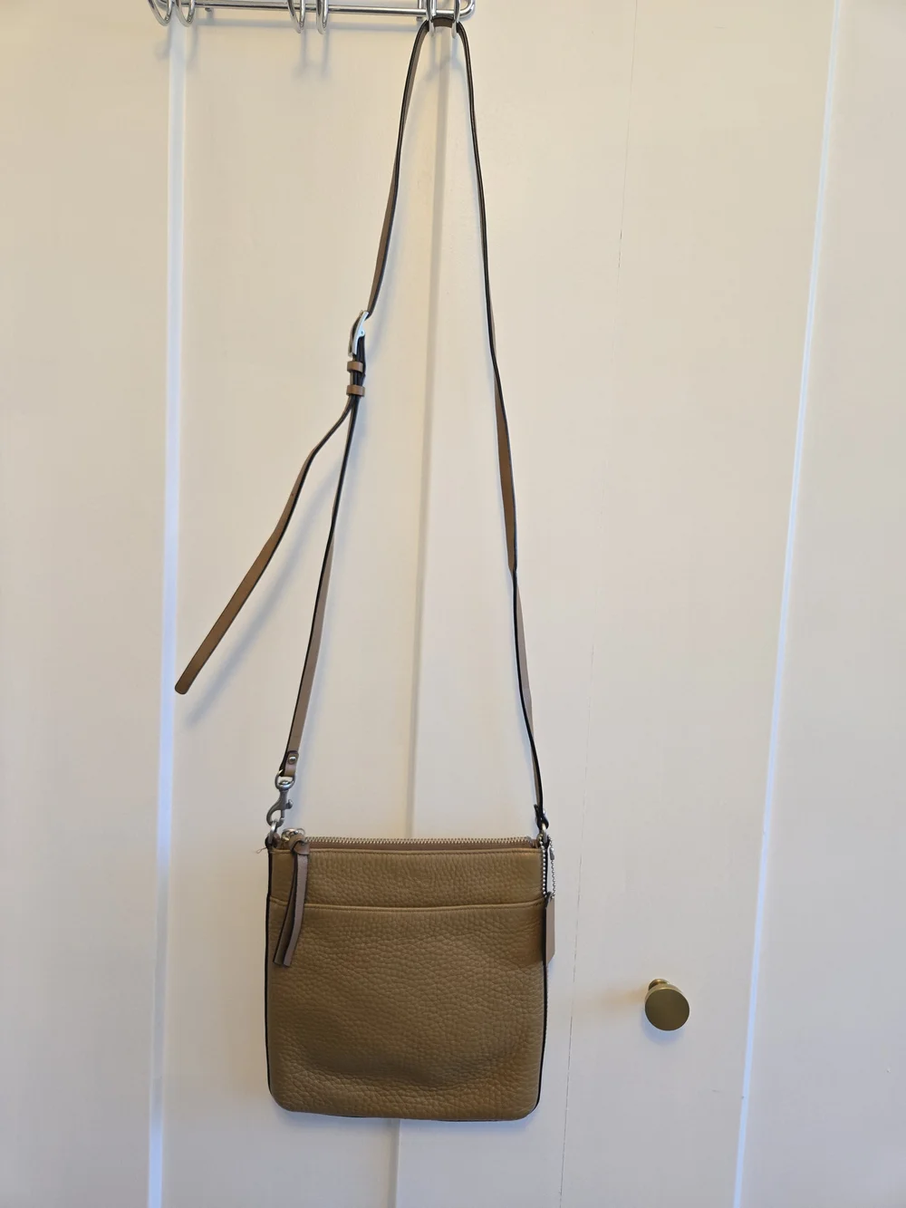 Coach Tan Pebble Leather Crossbody Bag